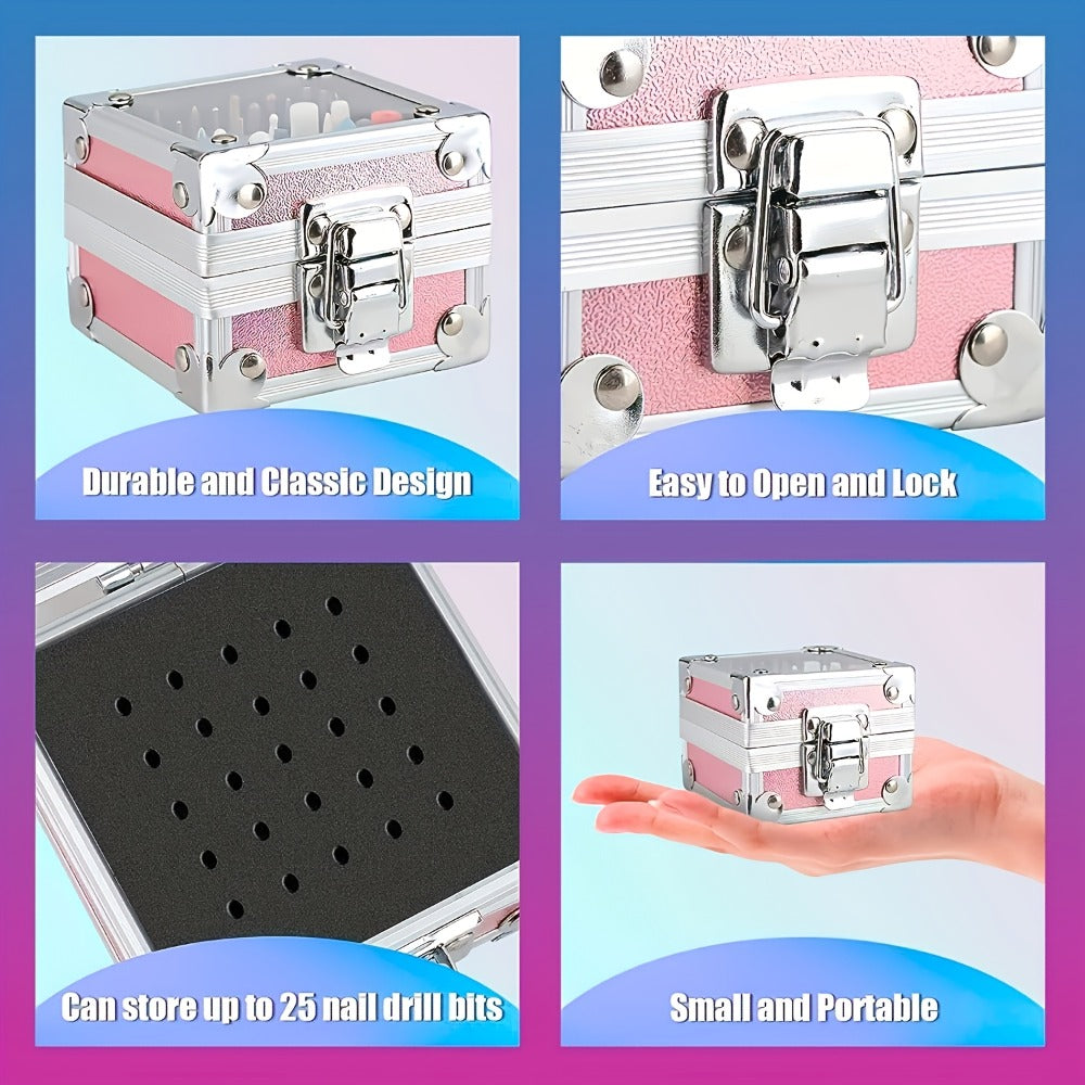 A Set Of Nail Tools And Grinding Heads Advanced Grinding Head Set - for Nail Enhancement, Grinding, Gel And Polishing Drills, with Multi-color Abrasive Belt, Tungsten Steel Ceramic Drill Bit And Storage Box
