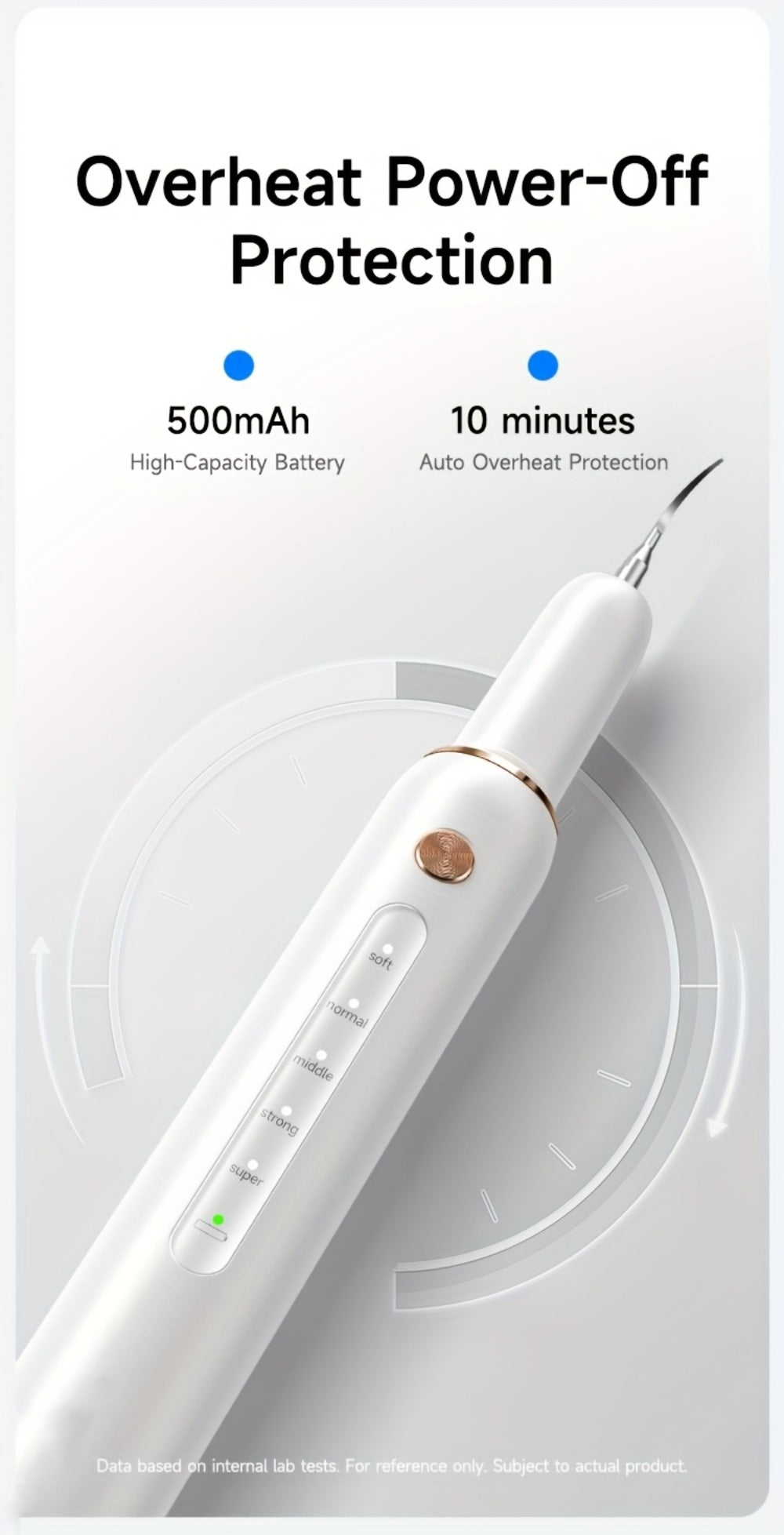 Rechargeable Tooth Cleaner with 5 Speed Modes, IPX6 Splash-Resistant, USB Charging, Mirror And 2 Interchangeable Tips, Tartar Cleaner for Clearing Gaps, Dental Cleaner with LED Light, Dental Cleaner for Stains And Tartar Removal
