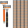 The Classic Men's Manual Razor Is Equipped with Two Comfortable Handles, Sharp And Durable Stainless Steel Blades, And A Progressively Optimized Shaving Experience. It Is An Indispensable Shaving Accessory for Men