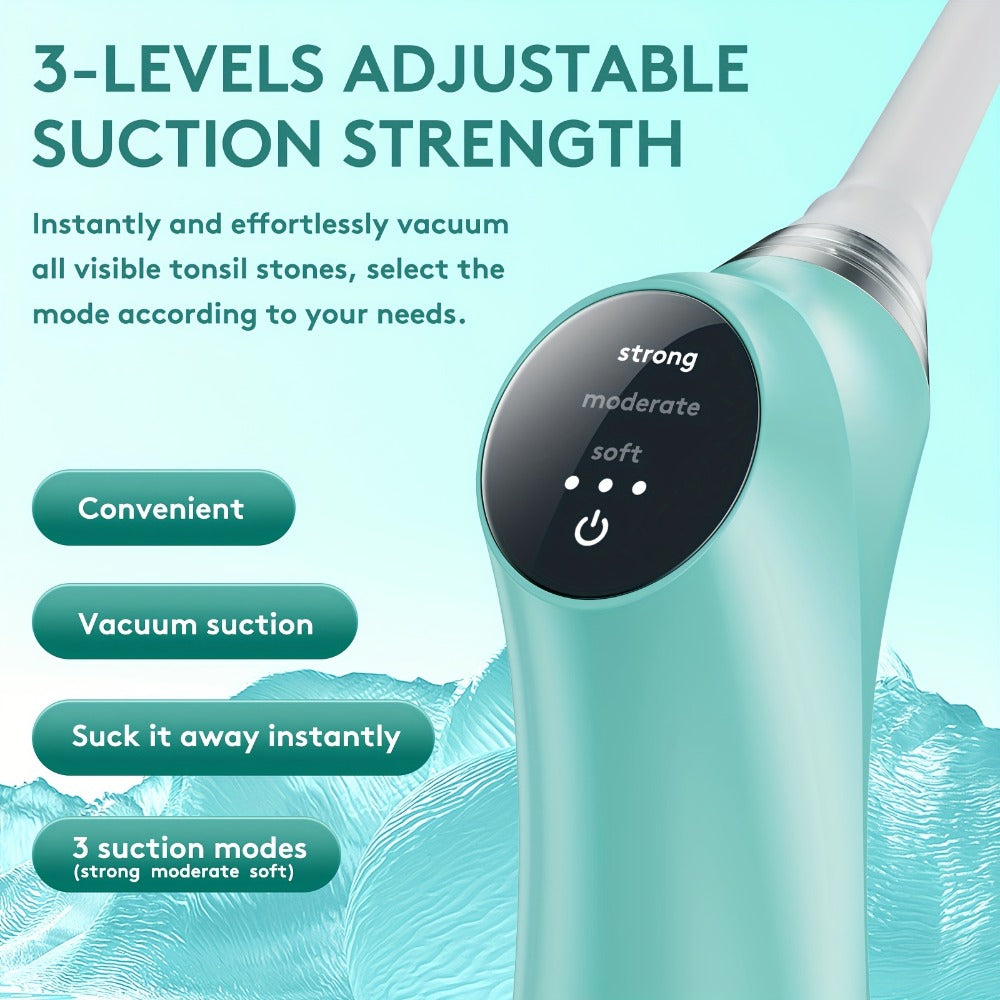 Tonsil Stone Remover Electric Vacuum Tonsil Stone Removal Kit with LED Light 3 Suction Modes 5X Magnifying Mirror Oral Irrigator Tool for Safe Gentle Tonsillolith Removal Adults