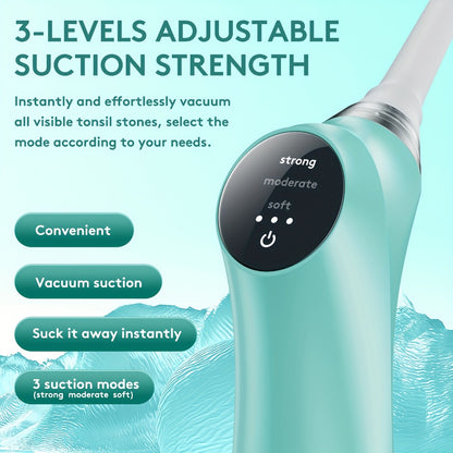 Tonsil Stone Remover Electric Vacuum Tonsil Stone Removal Kit with LED Light 3 Suction Modes 5X Magnifying Mirror Oral Irrigator Tool for Safe Gentle Tonsillolith Removal Adults
