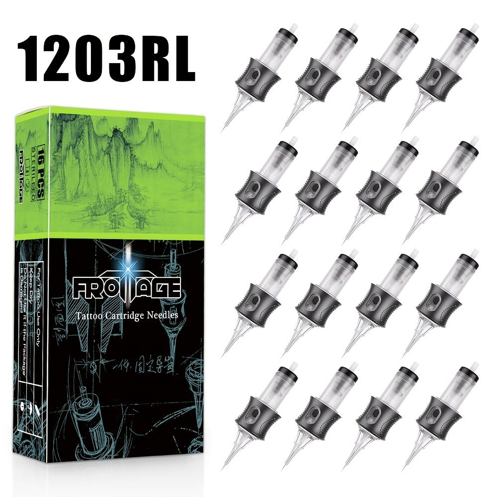 Tattoo Cartridge Needles Integrated Set High Transparency Tips Stable Assembly Round Liner Shader Curved Magnum M1 for Artists & Beginners 26 Sizes RL RS CM
