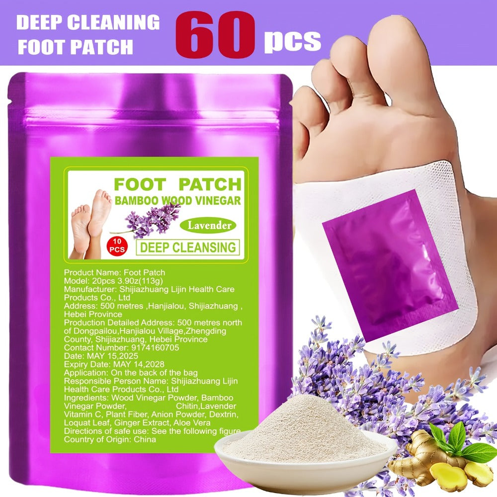 60/160pcs Deep Cleaning And Care Foot Patch Set, Natural Bamboo Vinegar Ginger Powder Plant Ingredients, Non-alcoholic Enhanced Cleaning And Moisturizing, Cheap Foot Care Massage Pad After Foot Bath - Christmas Gift - Local Warehouse