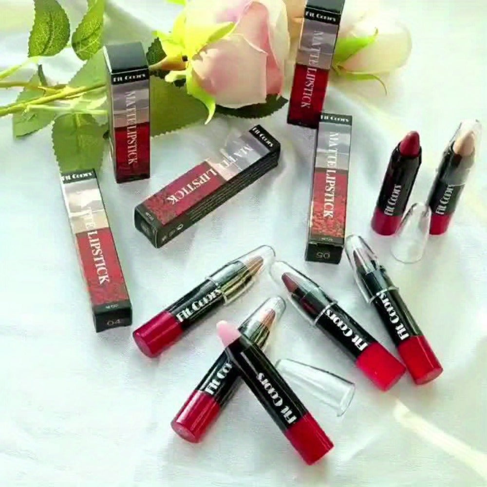6pcs, Crayon Lipstick, Matte Lipstick, Easy Coloring Lipliner, Durable Easy Coloring Moisturizing Lipstick