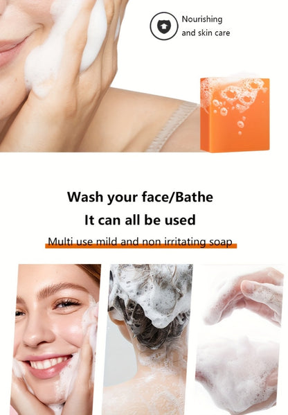 Kojic Acid Soap for Skin Brightening – 6-Pack 100g Bars with Rose & Glycerin | Oil Control, Moisturizing Gentle Cleanser for Face, Hand & Body | Natural Orange Scent Dark Spot Soap, Skin Tone Corrector