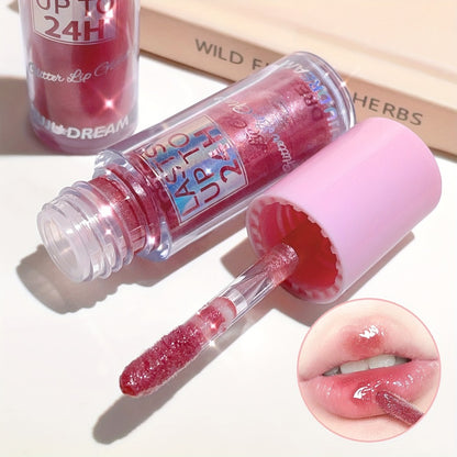 Lip Gloss & Lip Stain Set — Waterproof 24H Long-Lasting, Glitter Shine, Moisturizing Lip Oil, Berry Coral Pink Red Shades, High-Impact Color for Festivals & Everyday Glam