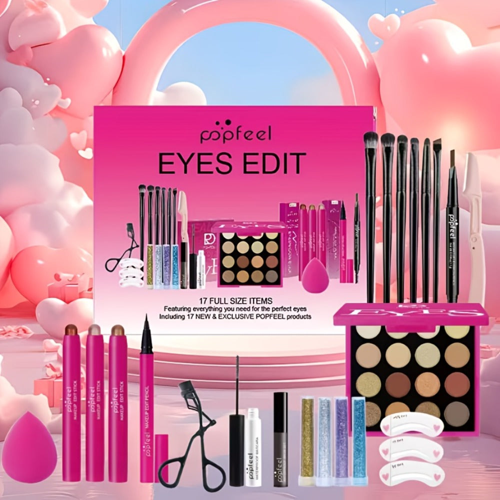Full Face Makeup Kit All in One Complete Beauty Set with Brush - Foundation Blush Eyeshadow Palette Mascara Berry Neutral Tones Gift for Women