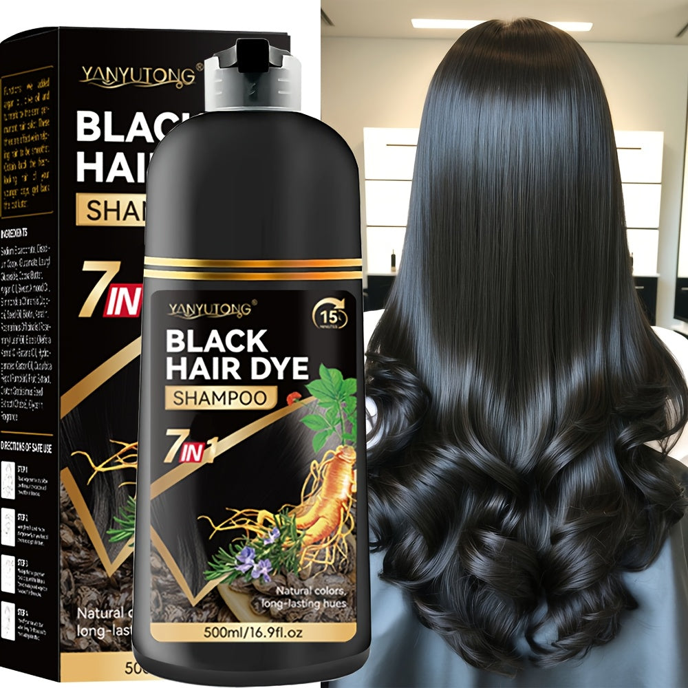 16.91oz Hair Dye Shampoo, Natural Plant Pigments, Safe for Hair, Quickly Covers Gray Hair, Available In Black, Red, Brown, Dark Brown, And Chestnut Brown, Halloween Gift, Christmas Present Valentine's Day Gift.