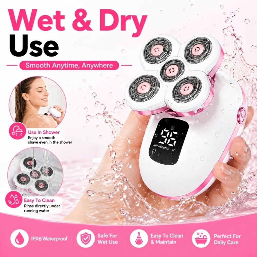 Electric Shaver, Electric Balding Machine, Rotary Shaver, IPX6 Rating, Wet/Dry Use for Easy Cleaning, Contours to Face, Floating Head, Display Screen, Type-C Charging, Underarm, Leg, Arm, Body Hair Removal Tool, Holiday Gift