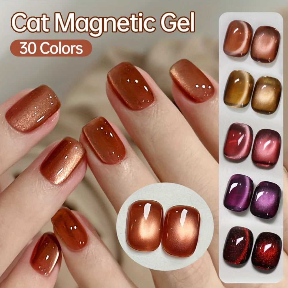 1 UR SUGAR Magnetic Gel Nail Polish - Quick-Dry Soak Off Cat Eye Magnetic Formula Suitable for /LED, Magnetic Stick Compatible Gel Polish - Professional & for Nail Art, Fall Winter Plum & Bordeaux Hues