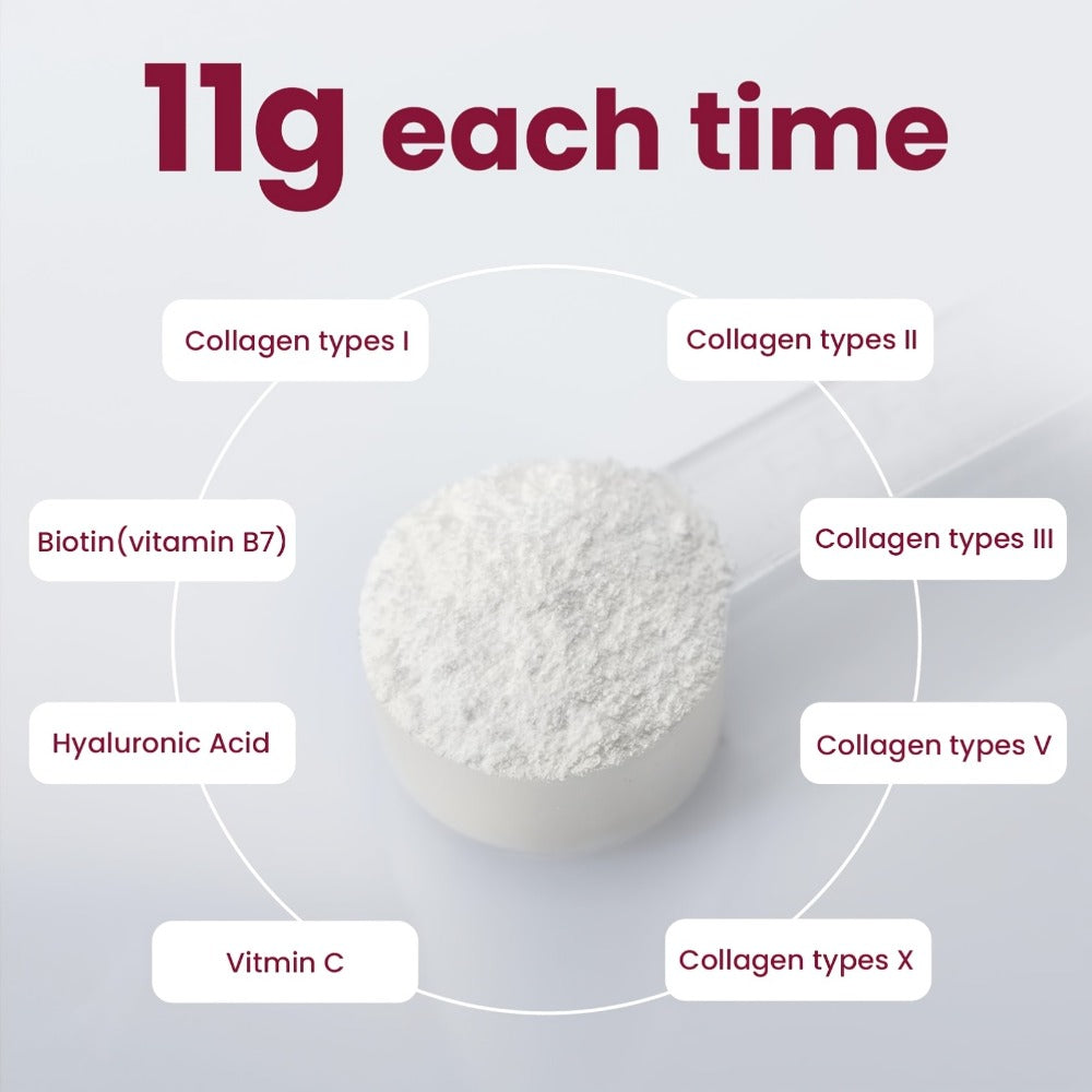 Oufex Multi-Collagen Powder - Featuring Hydrolyzed Protein (Type I, II, III, V, X), Plus Acid, Biotin, And Vitamin C - Flavor-Free