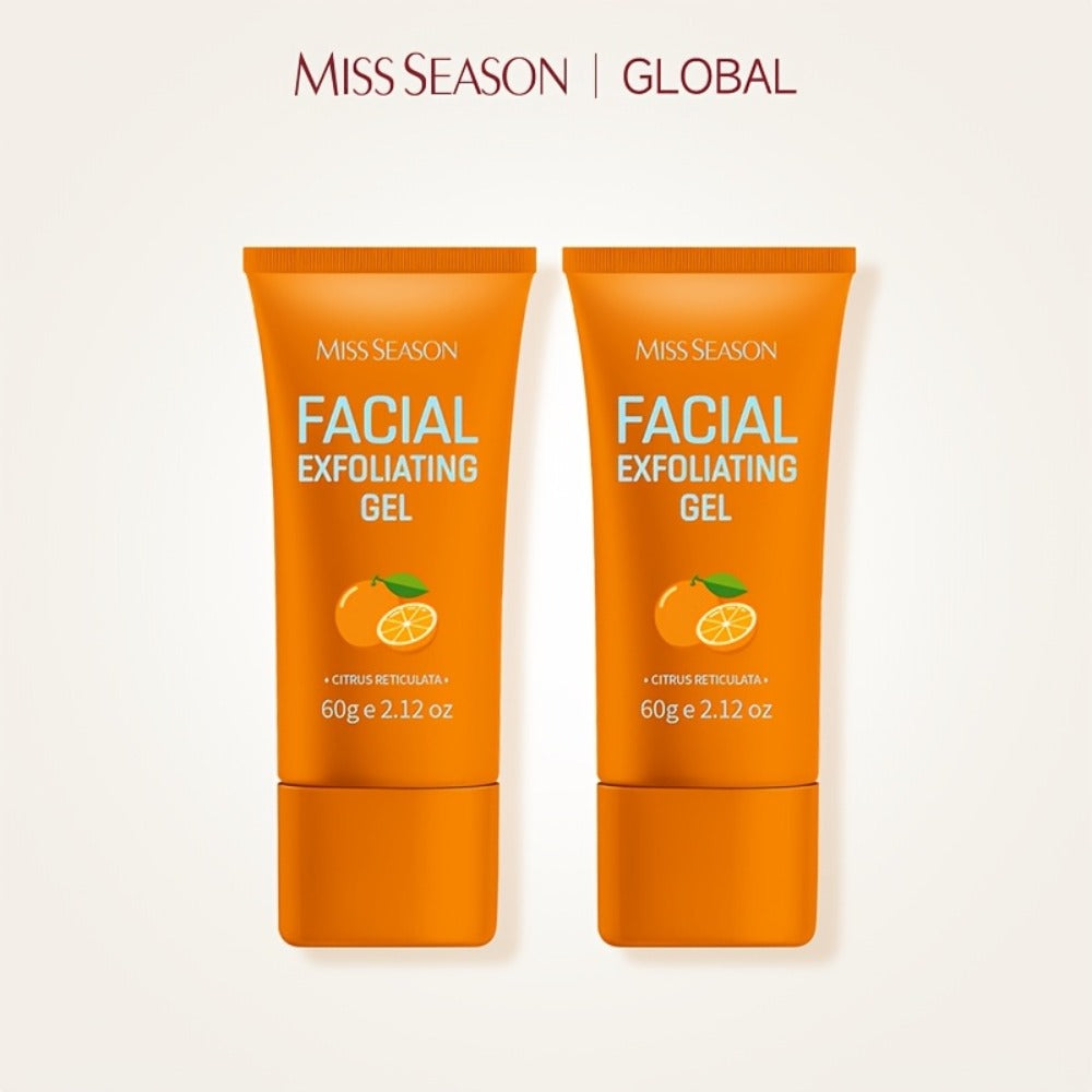 2-pack Facial Exfoliating Gel, Orange Face Exfoliator Facial Scrub, Gentle Exfoliation Deep Pore Cleansing, Moisturizing Boosts Radiance Smoothing Skin, Hypoallergenic For All Skin Types Face & Body Daily Use Gifts
