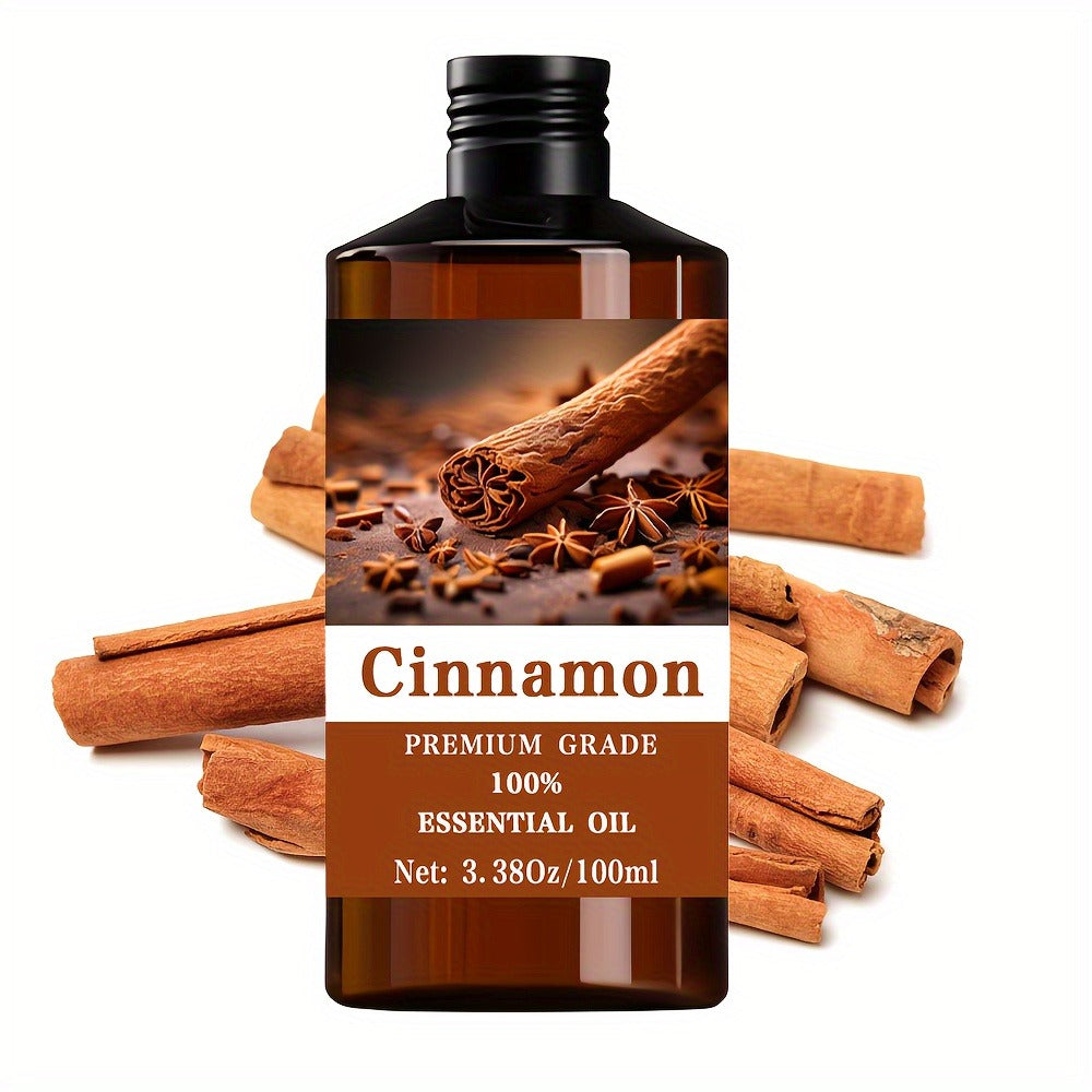 Cinnamon Essential Oil, 100ml/3.38fl.oz, 100% Pure Care Grade for Nail, Hair & Skin Care, Massage, Moisturizing Massage Essential Oil for Men & Women, Meditation Gift, Perfect Christmas Gift
