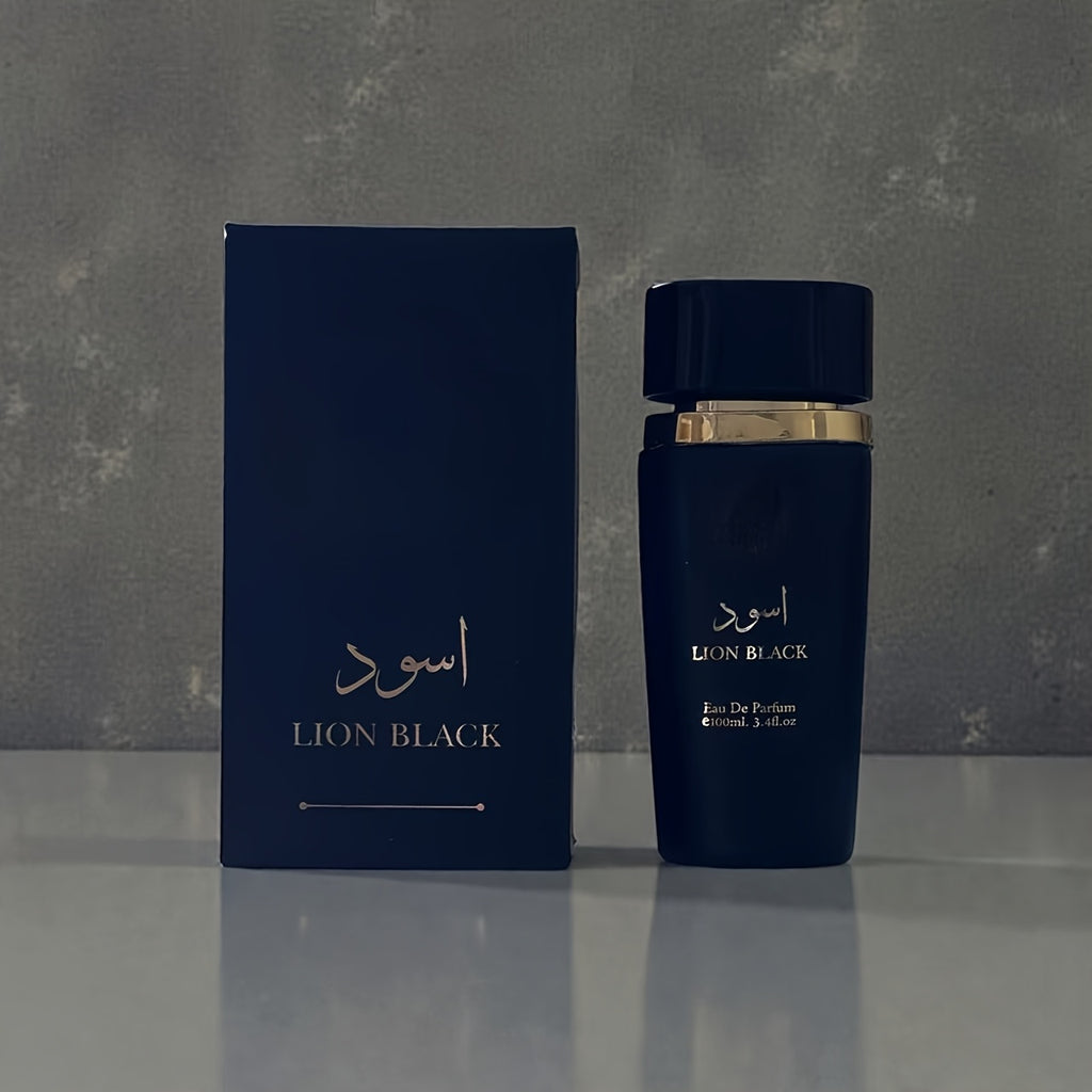 Lion Black Eau De Parfum for Men. Masculine Fragrance. a Deep Blend of Smoky Woods, Rich Spices, and a Touch of Citrus. Volume: 100ml/ 3.4fl.oz. Ideal for the Modern for Man Who Leads with Strength and Style.