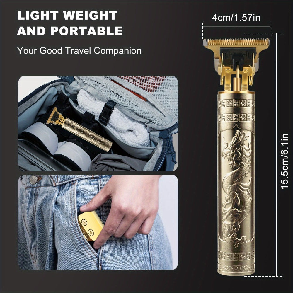 Men'S Barber Rechargeable Razor Adult Electric Retro Electric Push Clippers Home USB Rechargeable Barbershop Men'S Beard Trimmer Facial Hair Trimmer