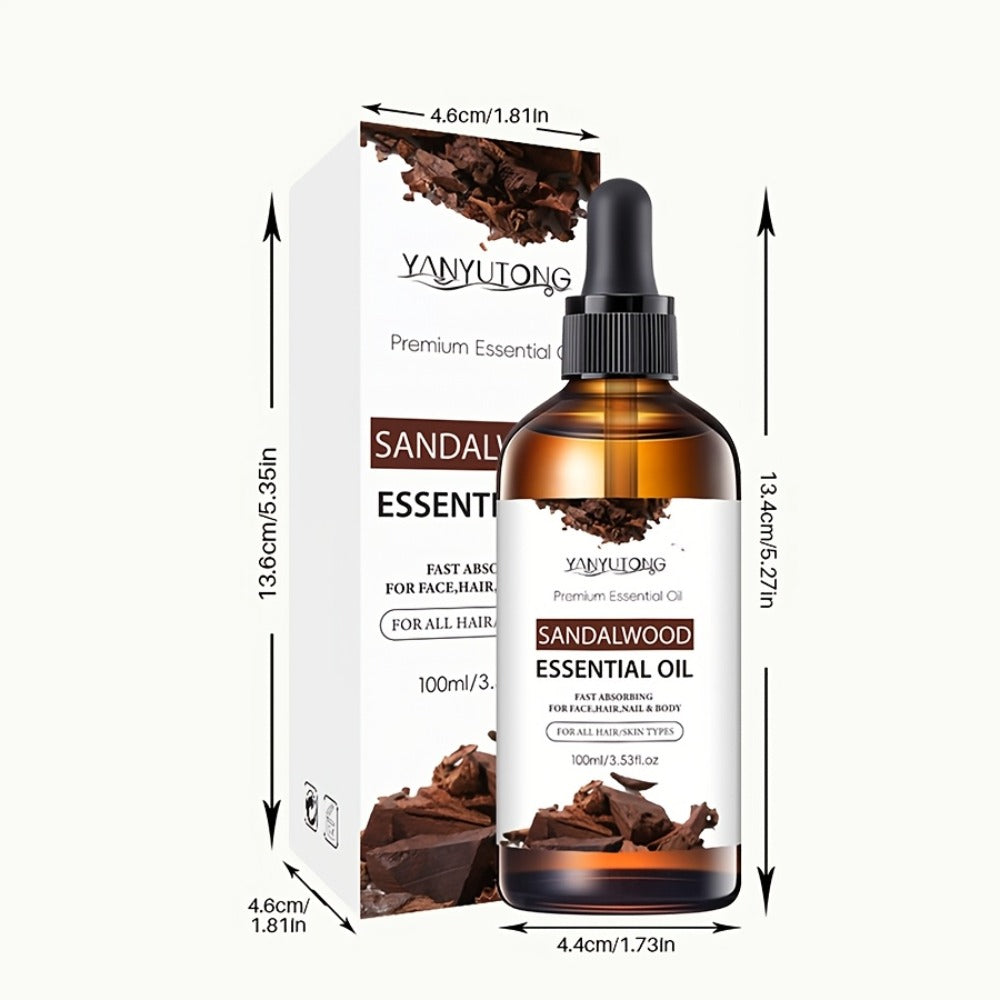 Sandalwood Essential Oil for Hair & Skin Care — Moisturizing Aromatherapy Oil for Massage, Diffuser & Shower, All Skin & Hair Types, Available in 30ml, 100ml & Twin Pack
