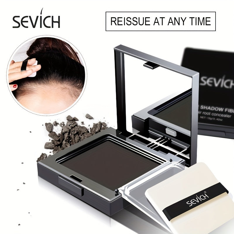 [local Warehouse]SEVICH 12g Hairline Powder - Root Touch Up Hair Color for Gray Coverage - Hair Shadow Powder- Bald Spot Concealing Hair Powder for Women & Men - 24-Hour Stain-Proof with Plant Squalane