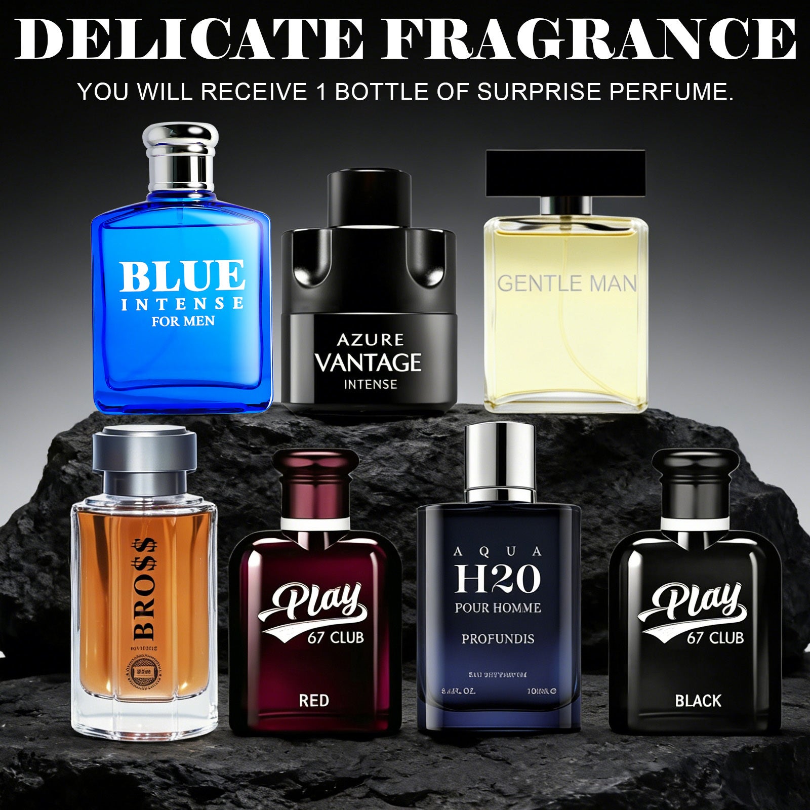 1PACK/3.38oz Men's Curated Cologne | One bottle selected and dispatched from multiple scents Distinct Fragrances Including Spicy Woody, Red Grapefruit Saffron Coffee & Lavender Dark Wood Cinnamon | Signature Scent Choice for Him, Everyday Wear, Versatile