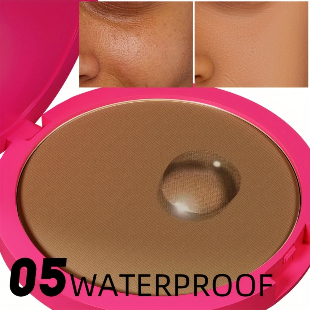 Powder Foundation Waterproof Matte — Full Coverage Non-Cakey Formula | All Skin Types | Light to Medium Tone | 0.31 oz Compact