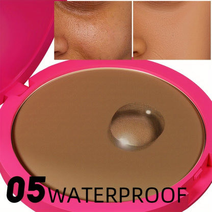 Powder Foundation Waterproof Matte — Full Coverage Non-Cakey Formula | All Skin Types | Light to Medium Tone | 0.31 oz Compact