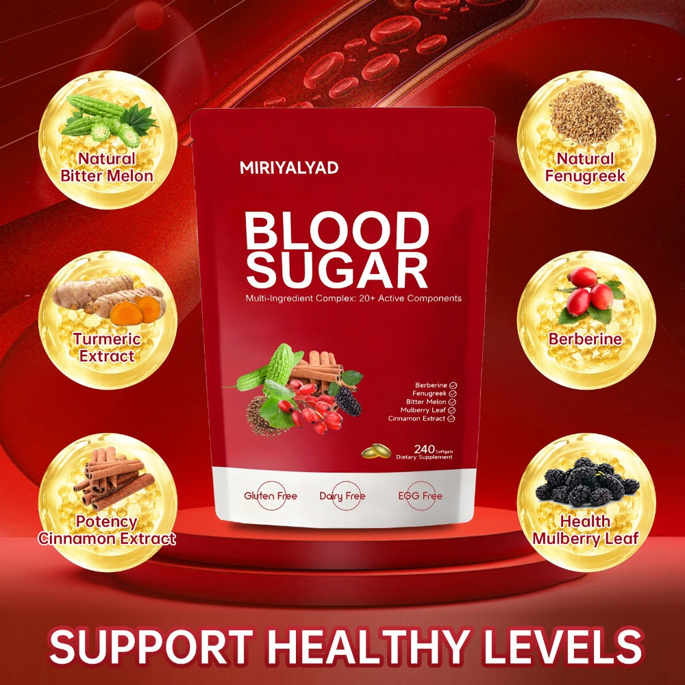 [Family Gifts & Christmas] 240 Capsules, Blood Sugar Health Support Supplement With Berberine, Cinnamon & Bitter Melon | 20+ Herbal Complex | Blood Glucose Balance And Insulin Support | Dietary Supplement | Local Warehouse, Family Gifts & Christmas