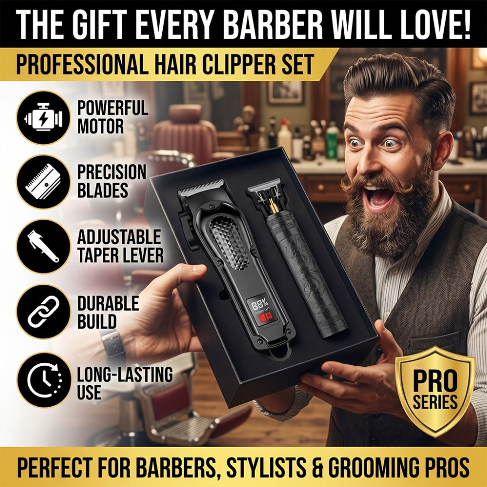 A 2pcs Men'S Grooming Set, Including an Electric Hair Clipper And a Detail Trimmer, with USB Charging And an LCD Display, Is an Ideal Gift for Fathers, Husbands, And Boyfriends on Father'S Day And Birthdays