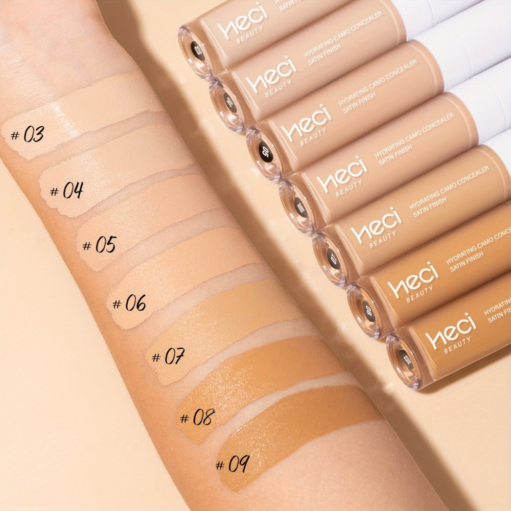 Concealer & Highlighter Set 2 Pcs - Buildable Coverage Liquid Concealer with Contour Stick, Hydrating Pore-Minimizing Long-Lasting Formula for Blemishes & Dark Circles