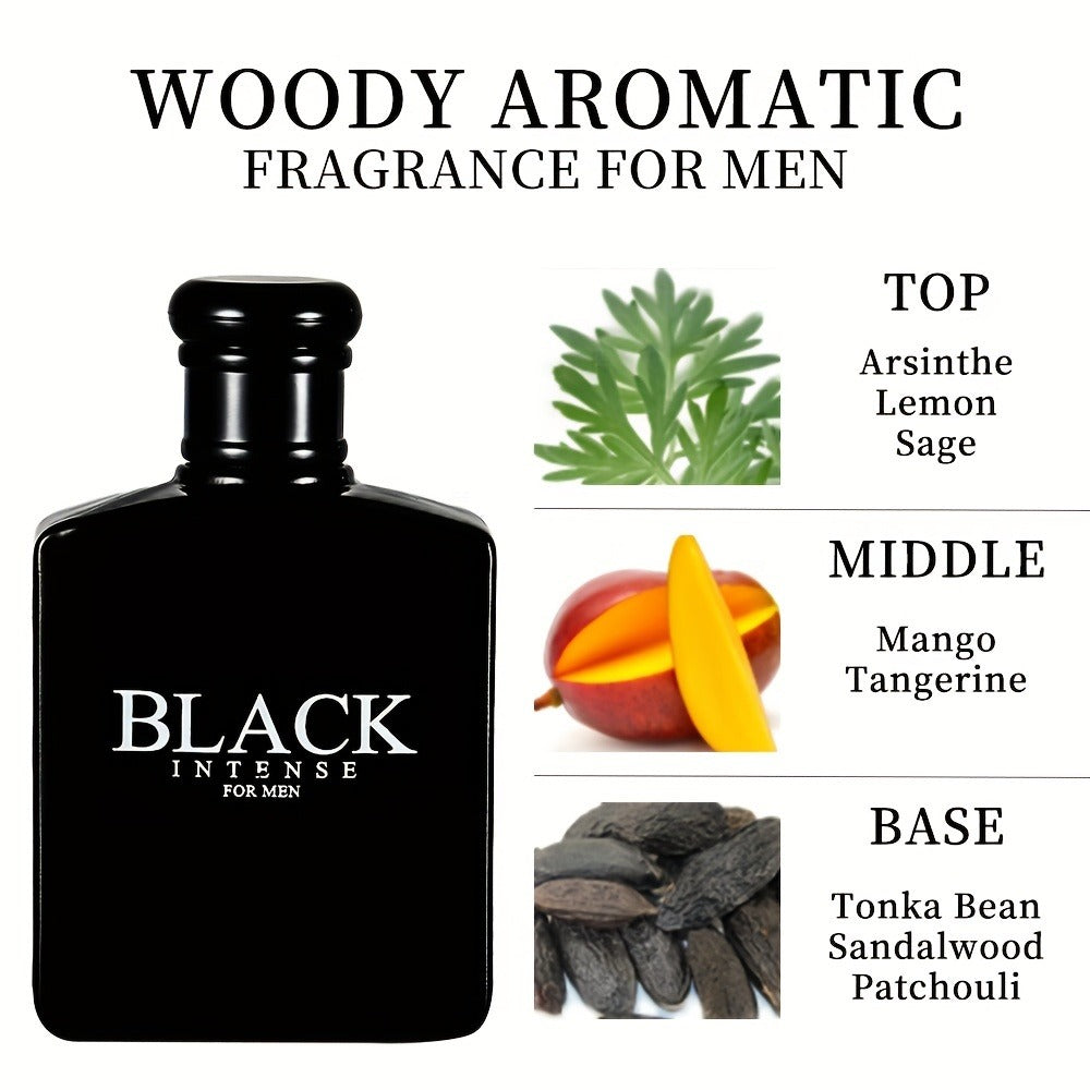 Men's Eau de Toilette Spray 3.4oz 100ml - Woody Fresh Masculine Cologne with Sage Lemon Absinthe Long Lasting EDT Fragrance for Men