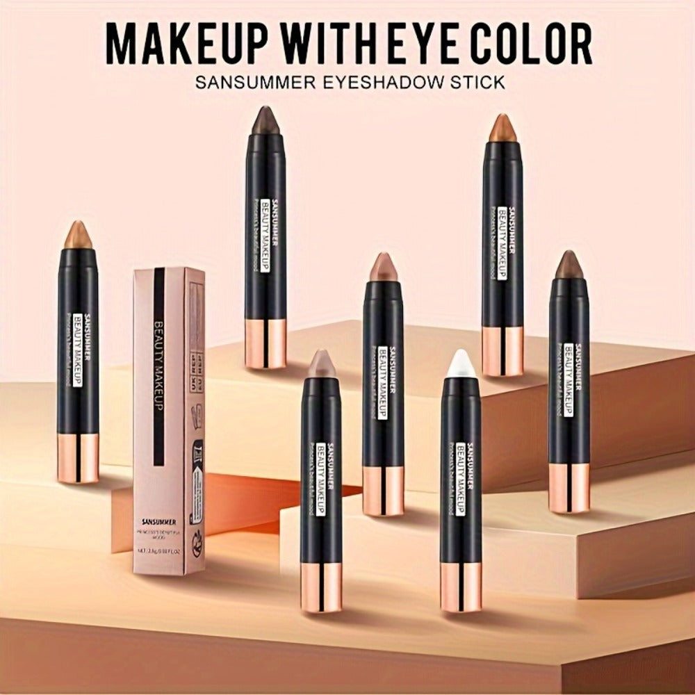 Eyeshadow Stick Set 7 Pcs - Waterproof Pearlescent Matte Shimmer & Metallic Finish, Long-Lasting Natural Eye Makeup, Easy Blendable Daily Look, Valentine's Day Mother's Day Gift for Women
