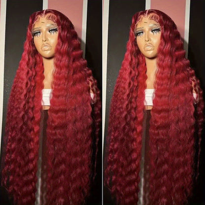 Loose Curly Wavy Lace Front Wig Synthetic 13x4 Deep Part Heat Resistant Fiber Pre Plucked Glueless Super Long for Women Halloween Party Daily Wear