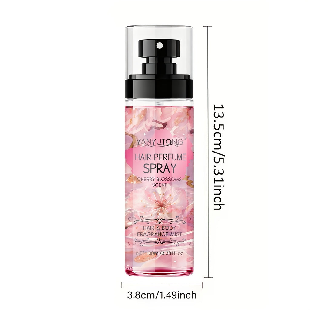24-Hour Cherry Blossom Scent Hair Perfume Mist | Long-Lasting No-Wash Aromatic Hairspray, Lightweight Non-Greasy Formula for Dates & Daily Use, Portable Styling Spray, Date-Night Essential, Charm-Boosting Dry Shampoo, Perfect Gift for Her