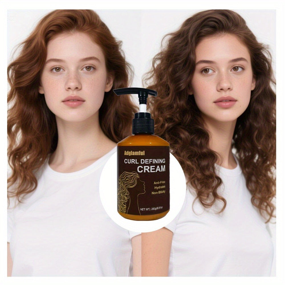 Curl Defining Cream for Wavy Curly & Coily Hair - 24-Hour Strong Hold No-Rinse Leave-In Frizz Control Styler - Lightweight Non-Greasy 3-Minute Quick Curl Definition for Women & Men All Curl Types