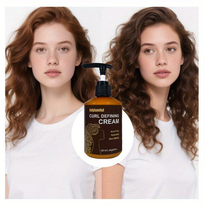Curl Defining Cream for Wavy Curly & Coily Hair - 24-Hour Strong Hold No-Rinse Leave-In Frizz Control Styler - Lightweight Non-Greasy 3-Minute Quick Curl Definition for Women & Men All Curl Types