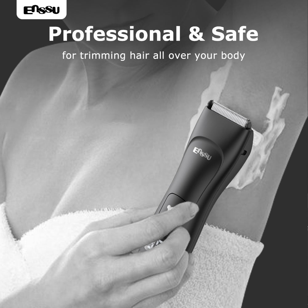 Professional Body Hair Trimmer, IPX7 And Replaceable Blade. LCD Display Screen, Men's Private And Full Body Electric Hair Clipper, Interchangeable Ceramic Blade Beauty Special, Men's Bikini Trimmer, Best Gift for Friends And Family ES030