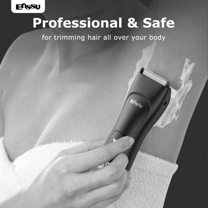 Body Hair Trimmer IPX7 Waterproof Electric Groomer for Men Replaceable Ceramic Blade LCD Display Full Body Bikini Private Parts Trimmer Shaver Gift