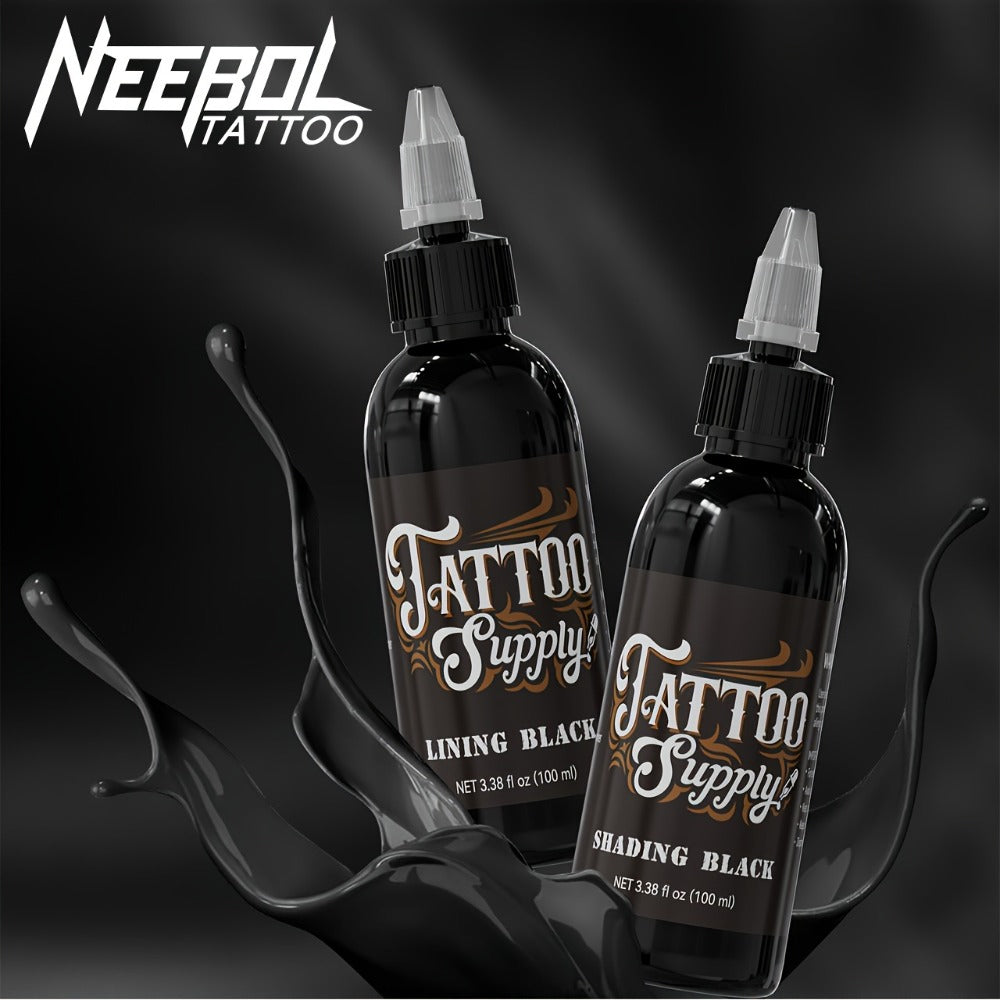 1pc, Neebol Premium Black Tattoo Ink, Super Black, for Outlining, Shading & Blending, Shading Solution, Tattoo Equipment, Long Lasting Body Art Standard, Gift for Tattoo Artists And Beginners, Body Art Makeup Christmas & New Year Gift