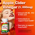 Apple Cider Vinegar Gummies 1000mg 60ct | Extra Strength ACV with B6, B12, Folic Acid, Pomegranate & Beet | Digestive Health, Clear Skin & Diet Support | Antioxidant | Great Taste