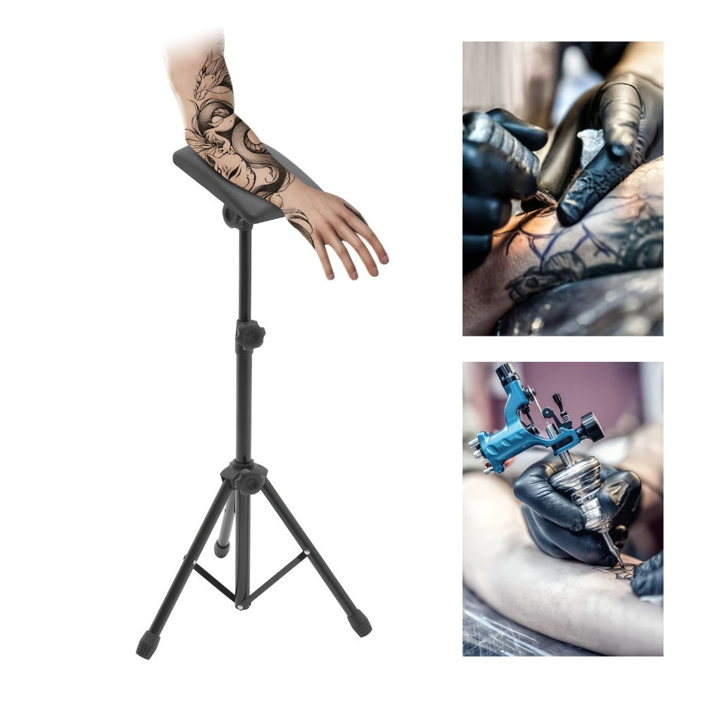 Local Warehouse Delivery Tattoo Tripod Set 15 Disposable Tattoo Pads 10 Tattoo Gloves Armrests Stable Arm And Leg Support Portable Adjustable Chair Suitable for Tattoo Salon Art Professional Tools Suitable for Tattoo Practice Tattoo Beginners