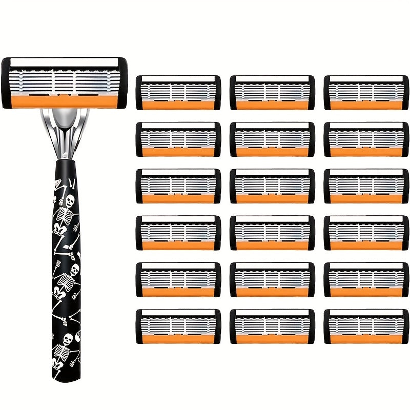 High-End Manual Razor for Men, Featuring 7-Layer Progressive Stainless Steel Blades, a Metal Non-Slip Handle, And a Classic Design That Works Well. an Excellent Gift for Men