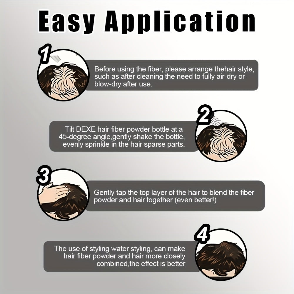 2pcs DeXe Hair Fiber Powder 22g, Natural Fine, 1 Second Adhesive, for Travel, Business, Men, Women, Unisex Adult, Normal Hair Style