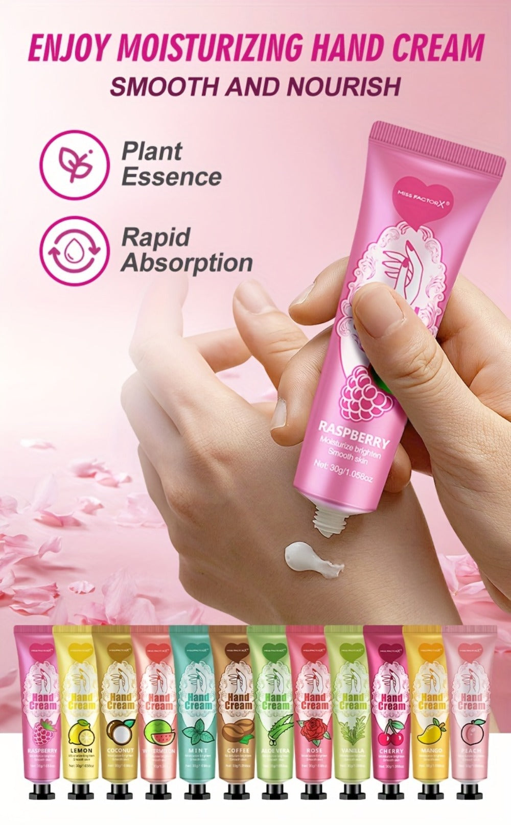48pcs/Sets Hand Cream & Lip Balm Gift Sets - Perfect For Wedding, Friend Gatherings, Or As A Party Favor! Includes 12pcs Hand Cream, 12pcs Lip Balm, 12pcs White Heart-Shaped Hot Stamping Yarn Bags, And 12pcs Thank You Cards. Mother'S Day Gift