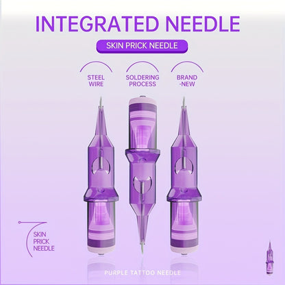 Tattoo Cartridge Needles Purple RL RS RM M1 Mixed Sizes - Tuffking Professional Disposable Liner Shader Magnum Needles for Tattoo Artists & Beginners 30 50pcs