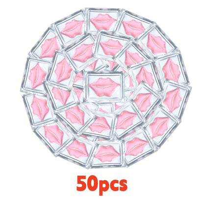 Lip Mask 50pcs Crystal Pink Moisturizing Deeply Hydrating Lip Patches for Dull Dry Lips Plumping Pink Fresh Look Gift for Women Mothers Bulk Gift Set