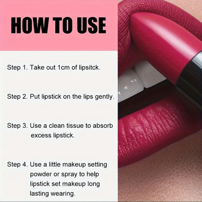 Matte Lipstick Set 6 Colors Waterproof Long Lasting Lip Gloss - Smudge Proof Non-Fading Velvet Lip Color Berry Red Tones for All Skin Types Daily Wear Special Events Holiday Gift