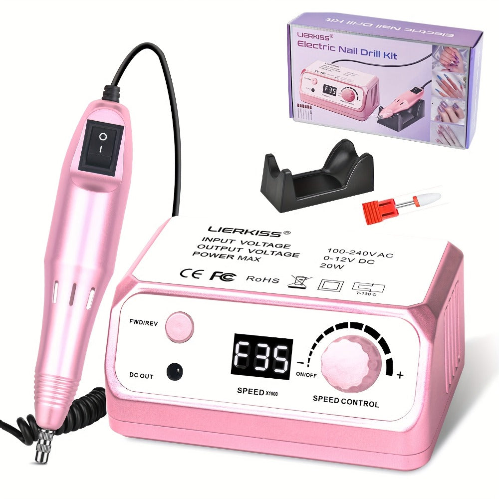 Electric Nail File with a 35000RPM Drill, Complete with 100 Sanding Bands And Various Bits, Suitable for Acrylic And Gel Nail Manicures And Pedicures