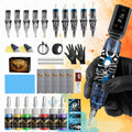 GOLDPLUME Tattoo Pen Kit, Tattoo Gun Kit Complete Set, Wireless Tattoo Machine Kit, Tattoo Gun Kit with Tattoo Power Supply And 10 Tattoo Needles And 7 Bottles of Tattoo Ink, Etc. Complete Tattoo Kit for Beginners And Tattoo Masters