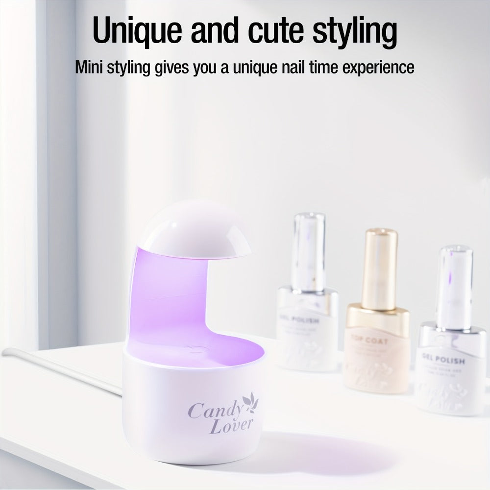 Candy Lover Mini Light for Gel Nails, Small Nail Lamp for Easy And Fast Extension System, Portable Manicure LED Light for Gel Nail Polish DIY Nail Art