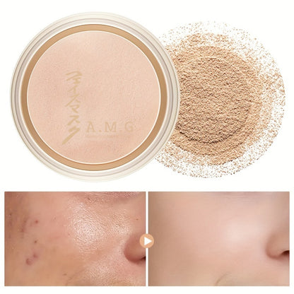 Setting Powder Concealer Kit with Puff & Brush Wet Dry Formula Oil Control Water Resistant Long Lasting - Ivory White Natural Bright Shades Face Makeup