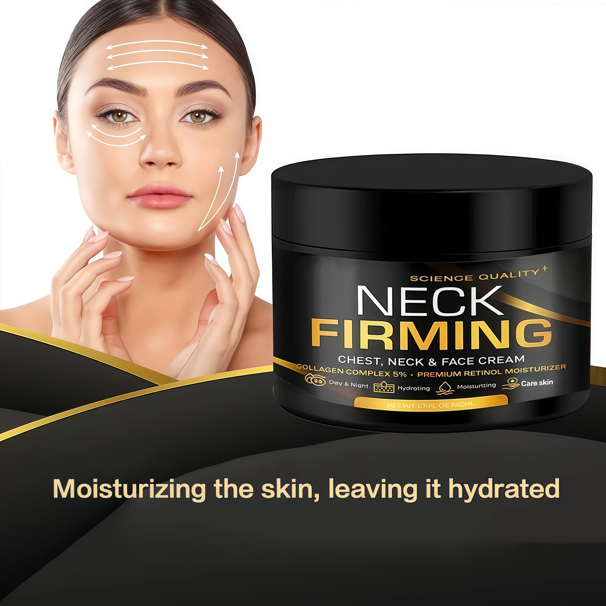 1.69oz Advanced Retinol Neck Firming Cream Suitable for Skin Types - Collagen & Hyaluronic Acid, Night Cream for Face, Chest & Neck, Day/Night Moisturizer for Lifting, Hydration & Firming Gel