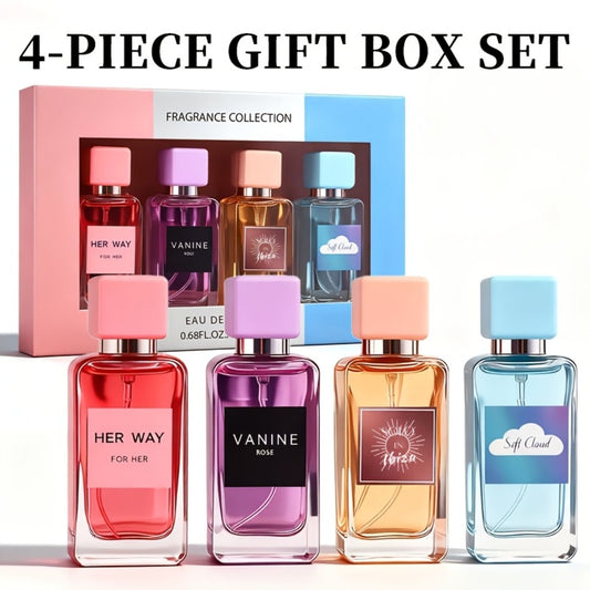 4pcs Women's Luxury Perfume Gift Set - EDP Long-Lasting Floral Scent Perfume Suitable for Dating, Parties & Special Occasions, 4 Different Scents (0.68oz Each), Holiday Gift for Her